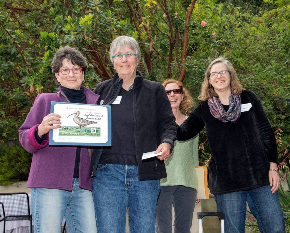 Ilana DeBare presents Daryl Anne Goldman and Jeannette Nichols with their award / Photo by Nancy Johnston