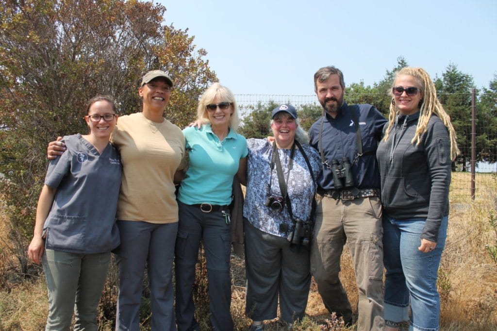 Hooray for our rescue partners! Oakland Zoo veterinary staff with GGAS executive Director Cindy Margulis and IBR Executive Director J.D. Bergeron / Photo by Ilana DeBare