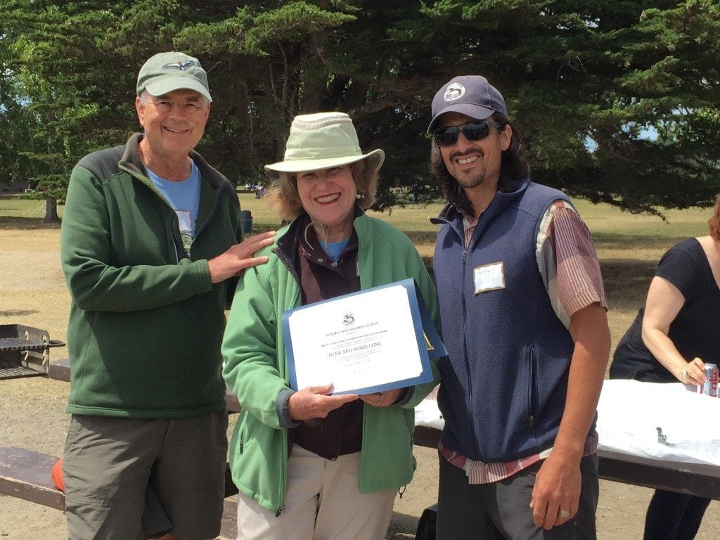Herb and Randi Long accept the Paul Covel Conservation Education Award from Eco-Education Director Anthony DeCicco