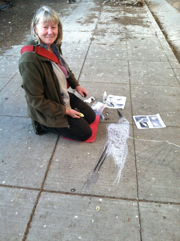 Creating a sidewalk egret