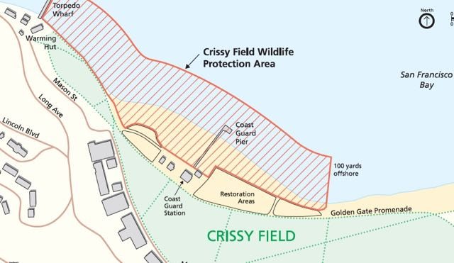 Map of the Crissy Field Wildlife Protection Area
